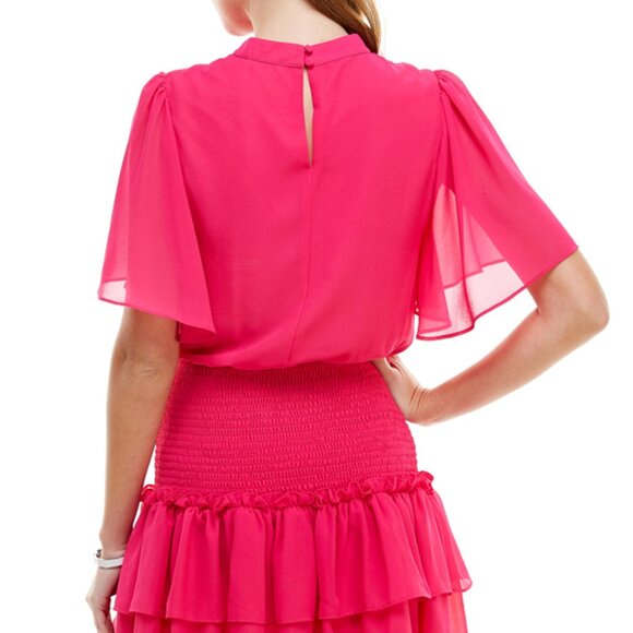 TCEC Butterfly Sleeve Dress – Magenta – S – CD01775 | Sample Sale - Picture 4 of 5